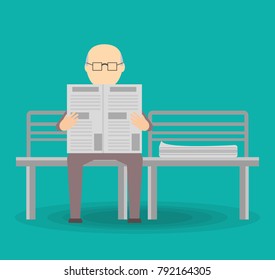 old man reading the newspaper
