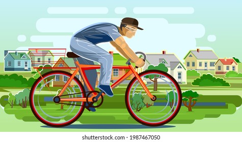 Old Man Rides Bicycle Urban Sports Stock Vector (Royalty Free ...