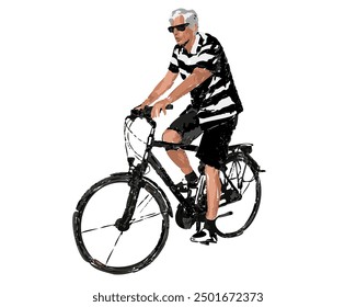 Old Man Riding a Bicycle 