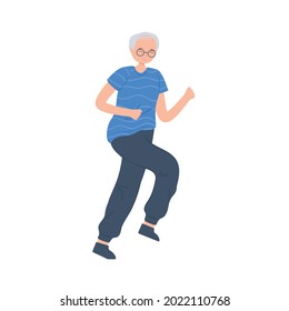 old man running icon isolated