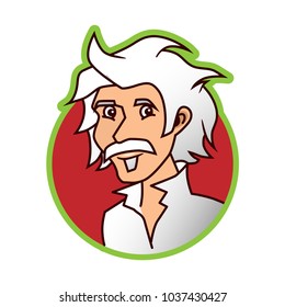 Old Man Scientist Character Vector Illustration