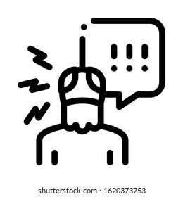 Old Man Screaming Icon Vector. Outline Old Man Screaming Sign. Isolated Contour Symbol Illustration