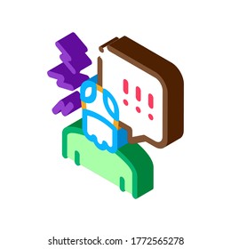 Hombre Mayor Gritando Vector De Icono. Señal de grito de anciano isométrico. ilustración de símbolo aislado de color