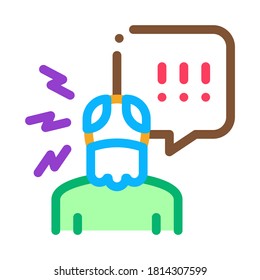 Alter Mann schreiend Symbol Vektorgrafik. Umriss des alten Mannes schreiend Schild. Illustration des isolierten Stumpfsymboles