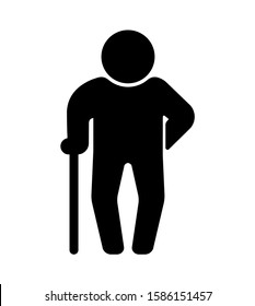 Old man, Senior person vector icon illustration