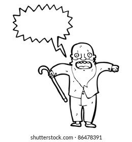 old man shouting cartoon