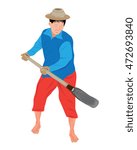 old man with Shovel vector design