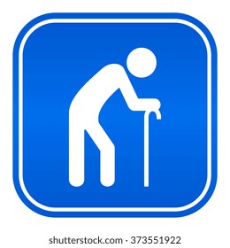 Old man sign isolated on white background