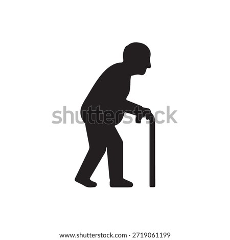 Old man. silhouette icon vector flat design