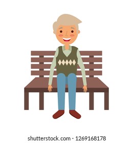 old man sitting on bench
