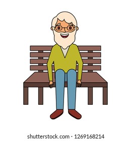 old man sitting on bench