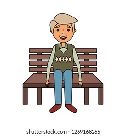 old man sitting on bench