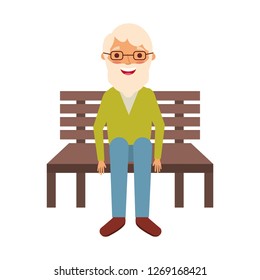 old man sitting on bench