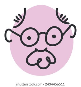 Alter Mann Skizze Symbol Hand Zeichnen Vektor-Illustration