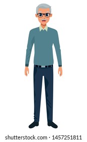 old man smiling and happy isolated vector illustration graphic design