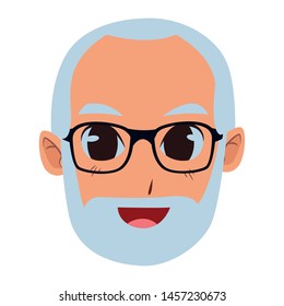 old man smiling and happy portrait isolated vector illustration graphic design