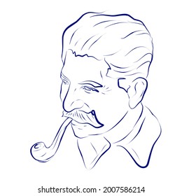 arte vectorial de fumar en el viejo hombre 