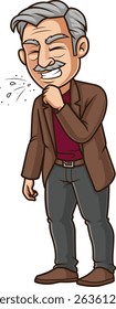 Ilustração do vetor de espirro do homem velho