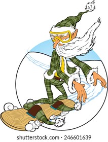 old man in snowboard