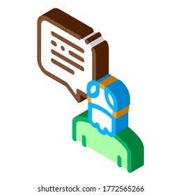 Old Man Speaking Icon Vector. Isometric Old Man Speaking sign. color isolated symbol illustration