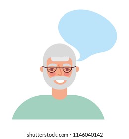 Old Man With Speech Bubble