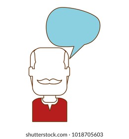 old man with speech bubble avatar character