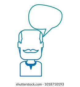 old man with speech bubble avatar character