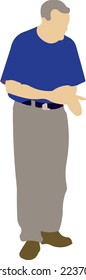 Old Man Standing 2 illustration vector