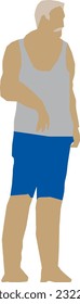 Old Man Standing 9 Vector Illustration