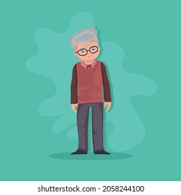 old man standing with glasses