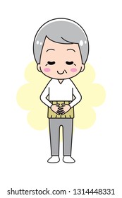 An old man with a stomach wound