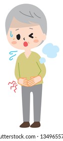 Old man with stomachache