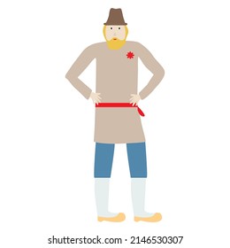 Un anciano con traje y sombrero de zapatos bajos