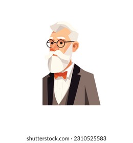 Old man in a suit vector isolated