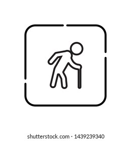 Old man, man symbol vector icon