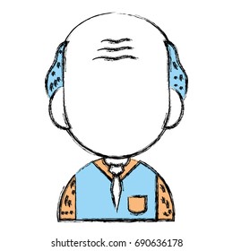old man teacher with uniform clothes