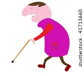 old man, vector art illustration