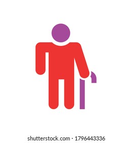 old man vector icon logo design