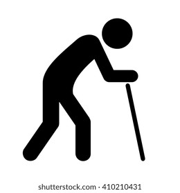 Old man vector icon on white background