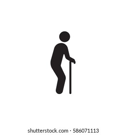 old man vector icon on the white background