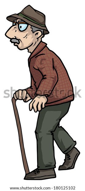 Old Man Vector Illustration Stock Vector (Royalty Free) 180125102