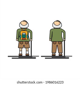 old man vector illustration .. stock flat design