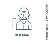 Old man vector line icon, linear concept, outline sign, symbol