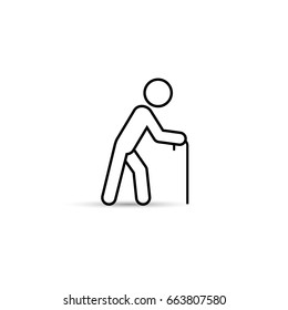 Old man vector outline icon, simple line illustration.