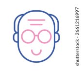 Old Man Vector for Retirement Life Illustration, Elderly male character, aging and family support concept