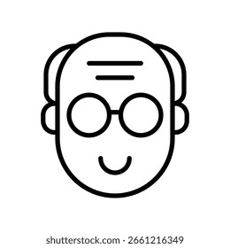 Vector del viejo hombre para la ilustración de la vida del retiro, carácter masculino mayor, envejecimiento y concepto de Asistencia familiar