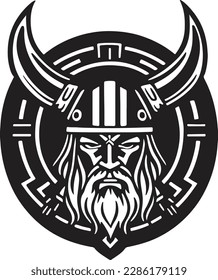 Old Man Viking Emblem Vector