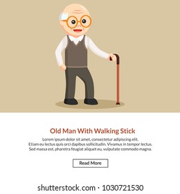 Old Man With Walking Stick Job Information
