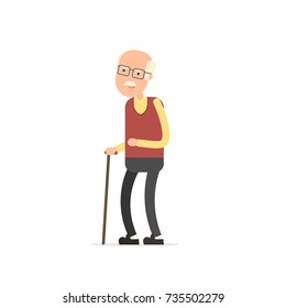 Old Man Glasses Walkins Cane Vector Stock Vector (Royalty Free) 351017879