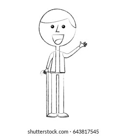 old man waving avatar character
